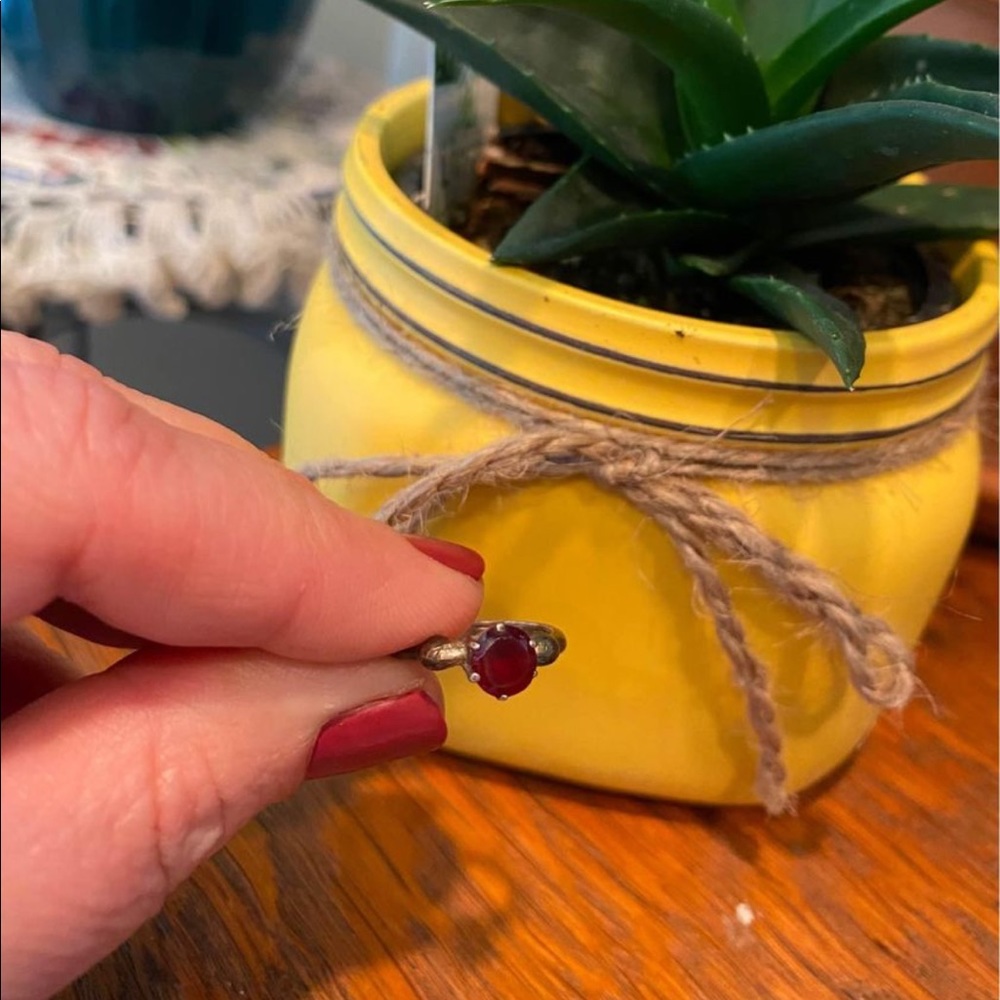 Authentic Ruby In Striking Silver Ring Size 6 - image 2